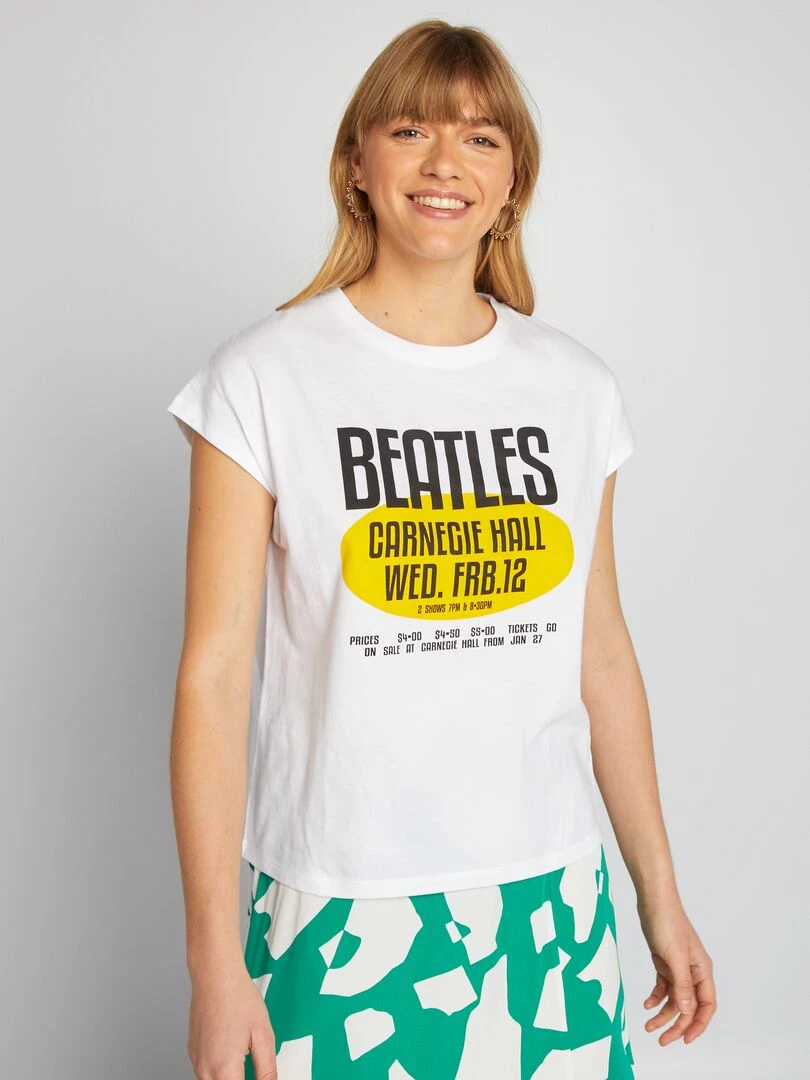 T shirt 'The Beatles'   blanc