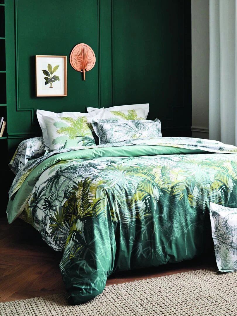 Taie de traversin style colonial   Vert