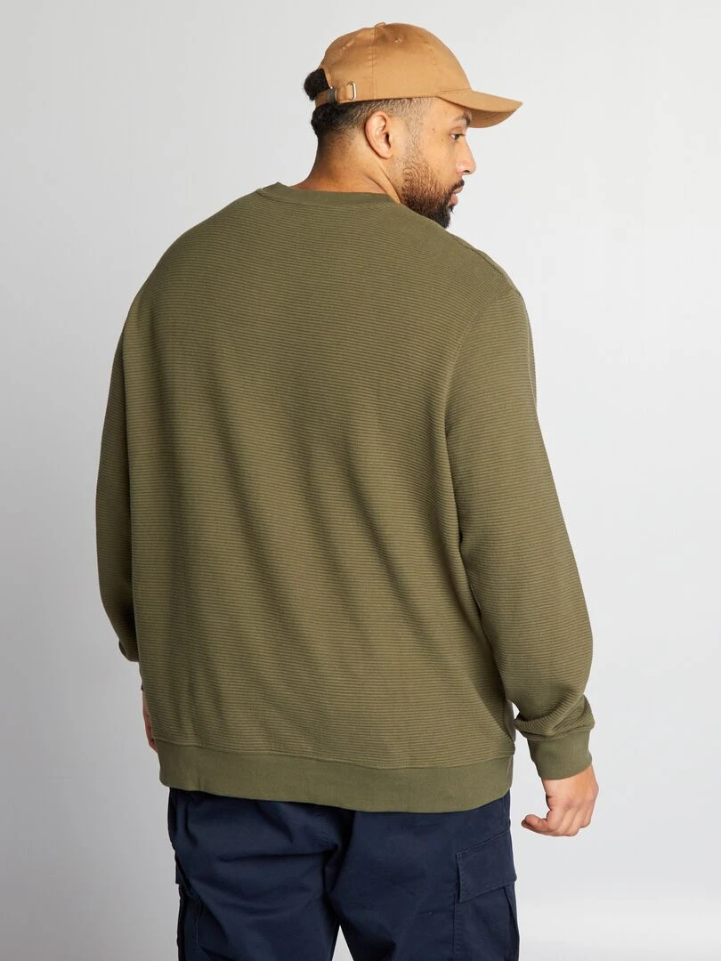 Sweat en maille ottoman   Kaki