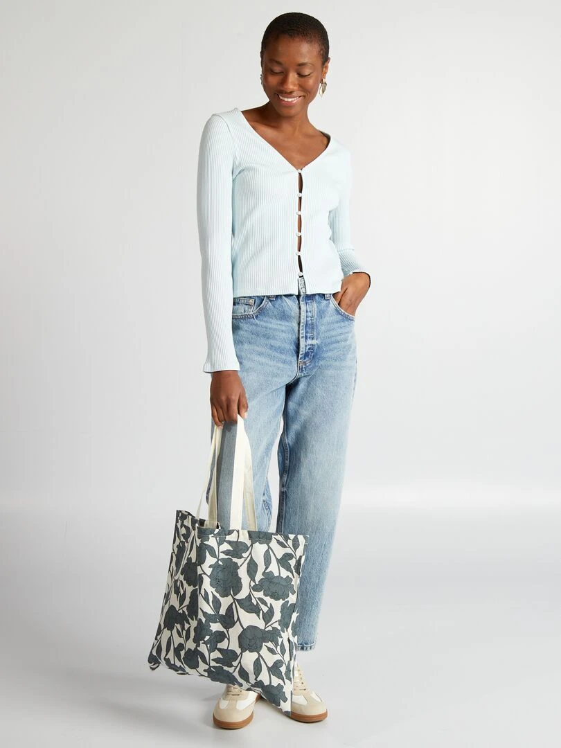 Gilet en jersey côtelé Bleu