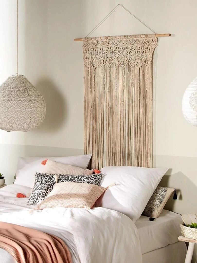 Rideau fil en macramé Été 90x200 cm   Beige