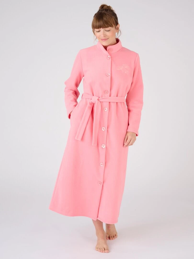 Robe de chambre longue en micropolaire Thermolactyl Damart Rose fushia