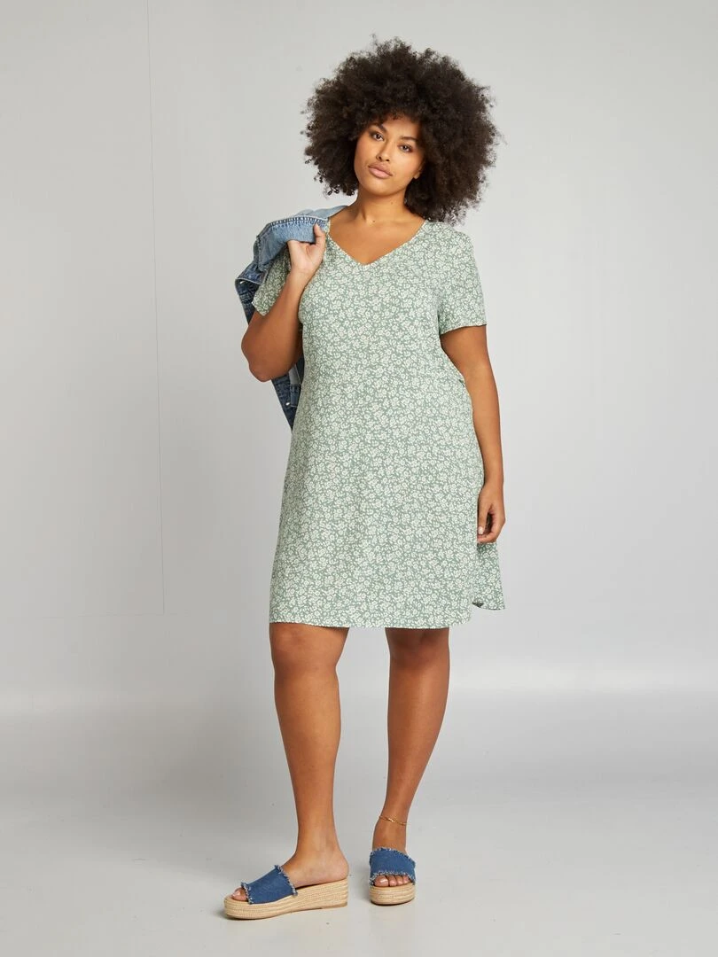 Robe courte imprimée 'Vero Moda Curve' Vert