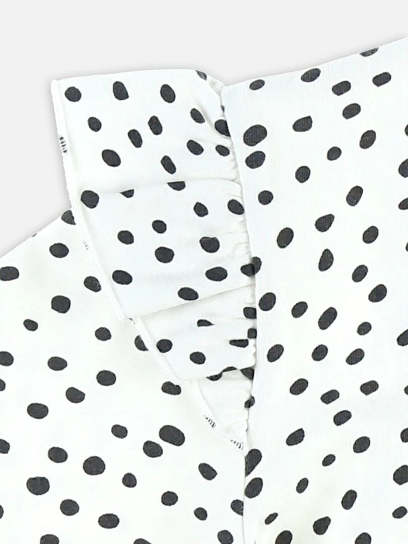 Robe à pois en molleton    Noukie's   Blanc