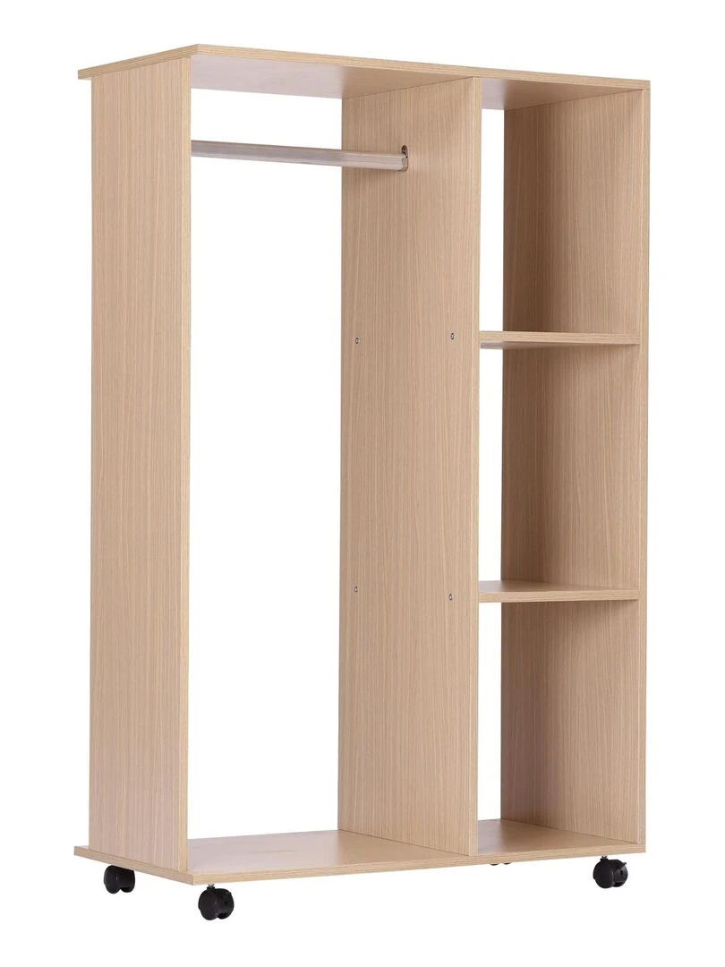 Armoire penderie de rangement bois Beige