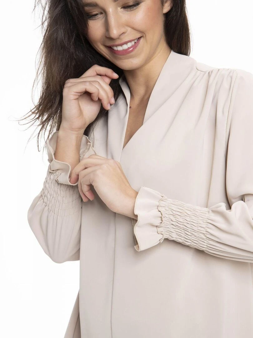 Chemise col mao CATHY Gérard Pasquier Beige