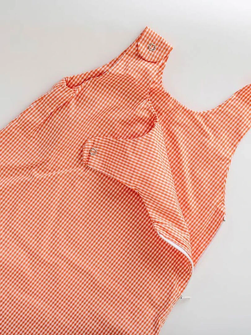 Gigoteuse Été en Coton Bio Vichy   Orange