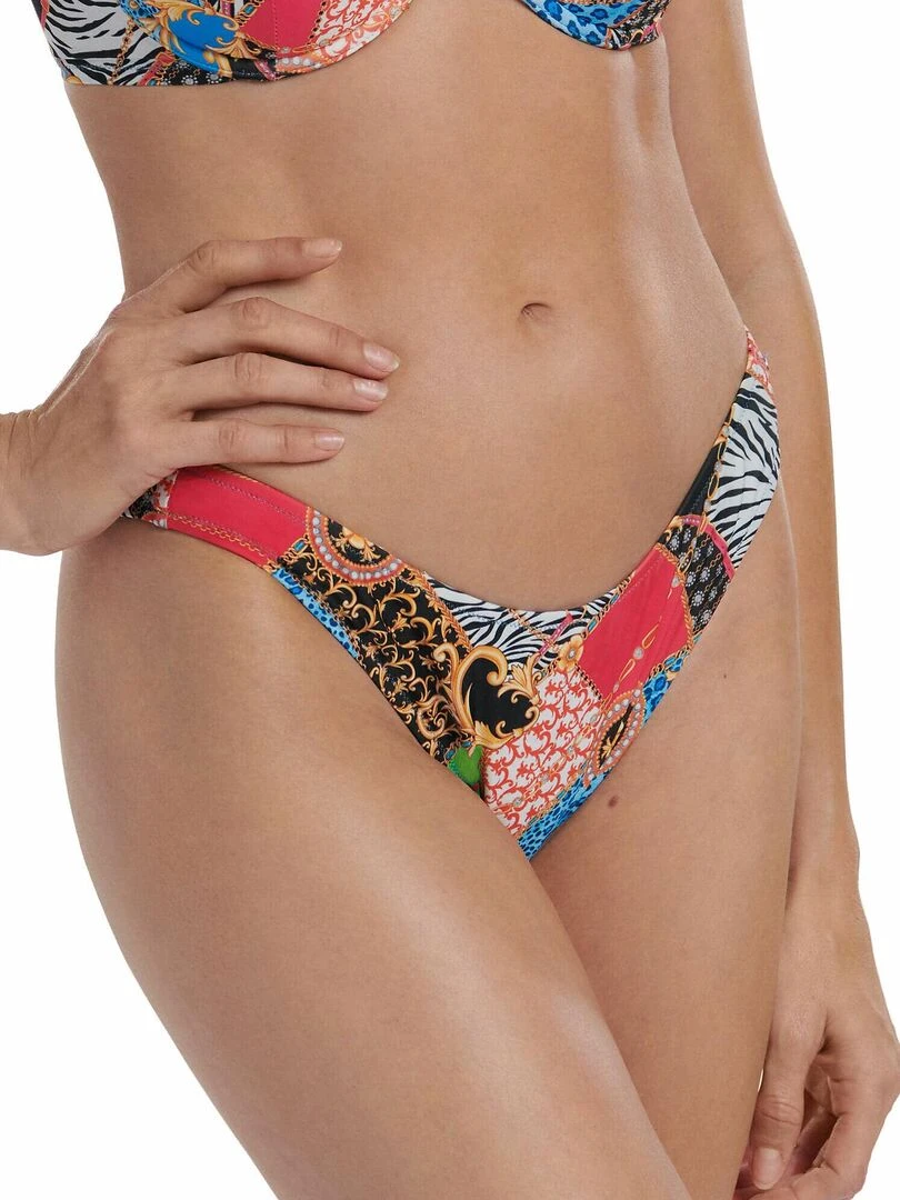 Bas maillot slip de bain échancré taille basse Olbia Multicolore