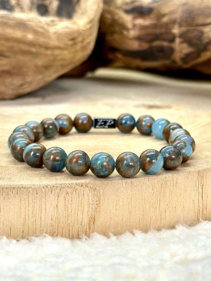 Bracelet en quartz mosaic   Bleu