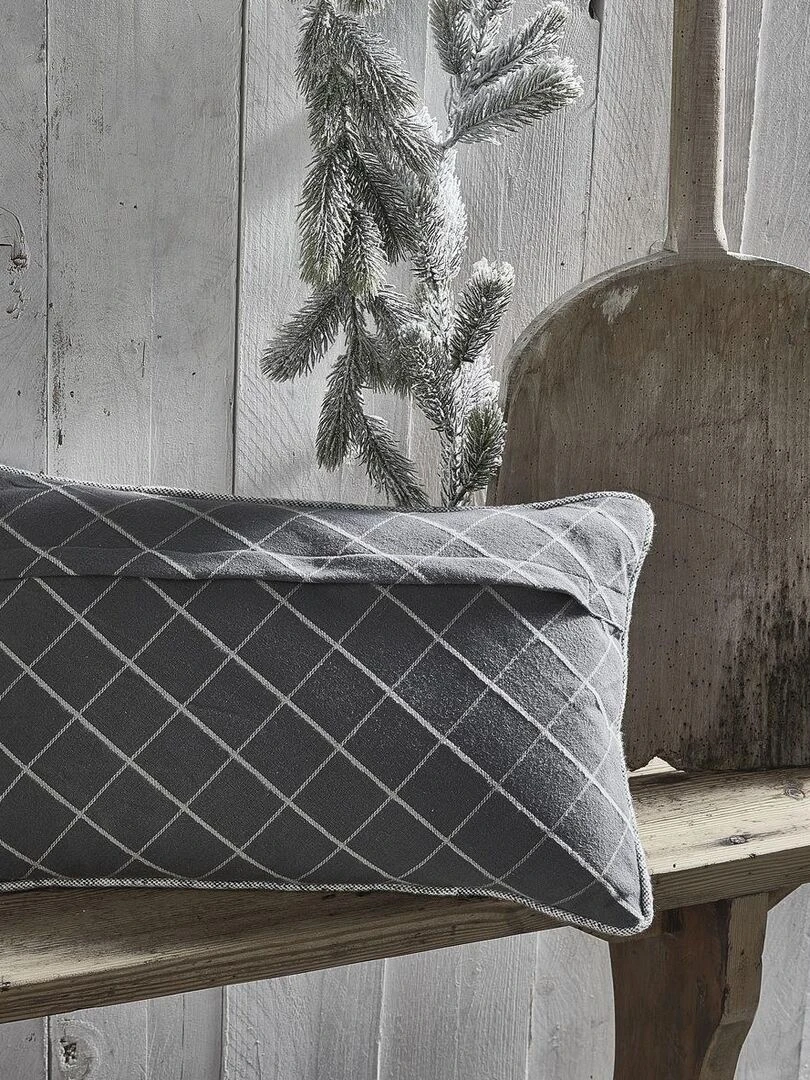 Coussin déhoussable réversible 'MOUNTAIN' 'TODAY'   Gris