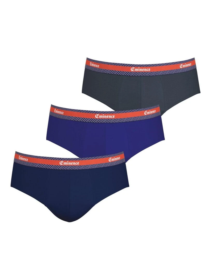 Lot de 3 slips homme Sélection Coton Bio Bleu marine
