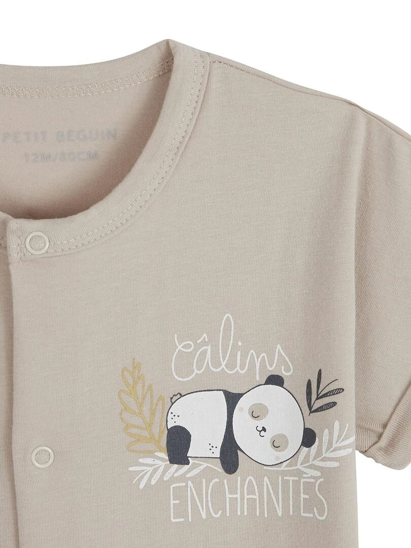 Combishort bébé mixte Mini Panda   Beige sable