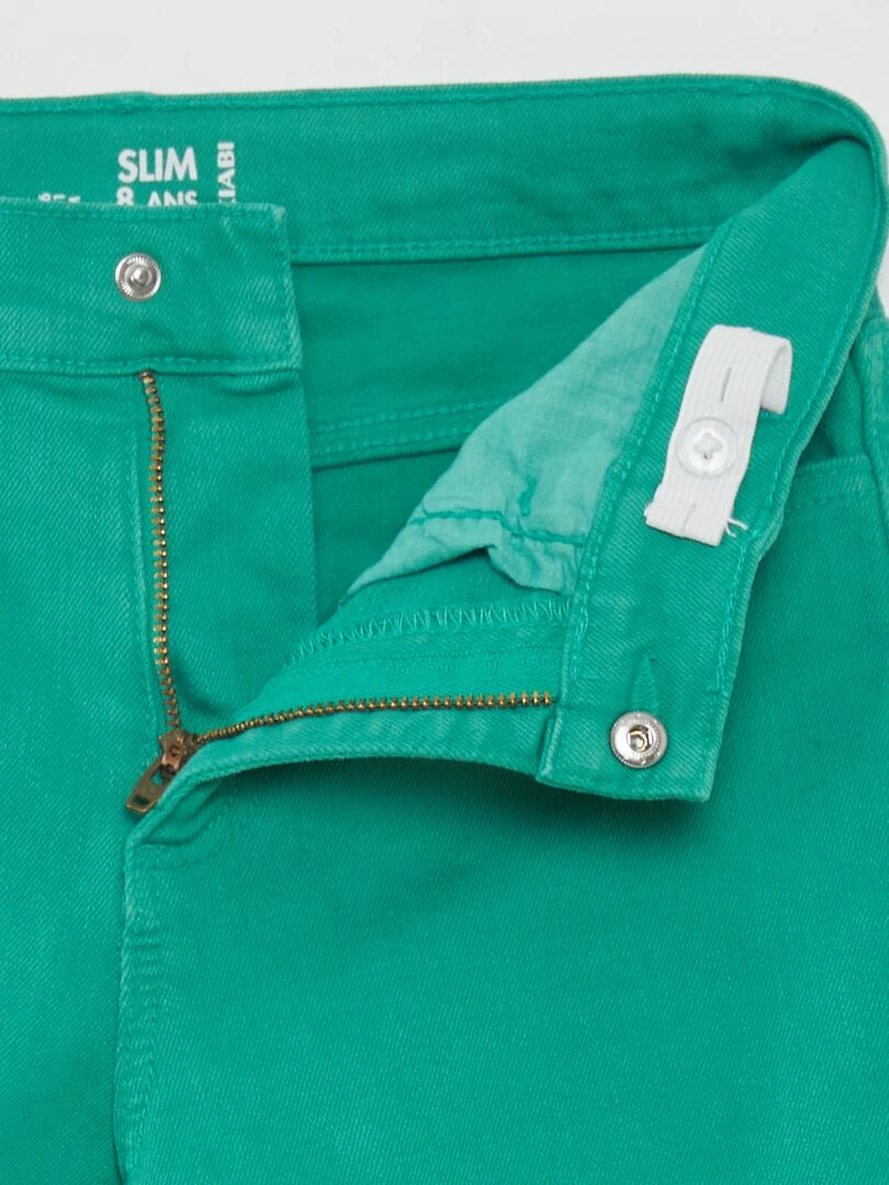 Jean slim à 5 poches   Vert