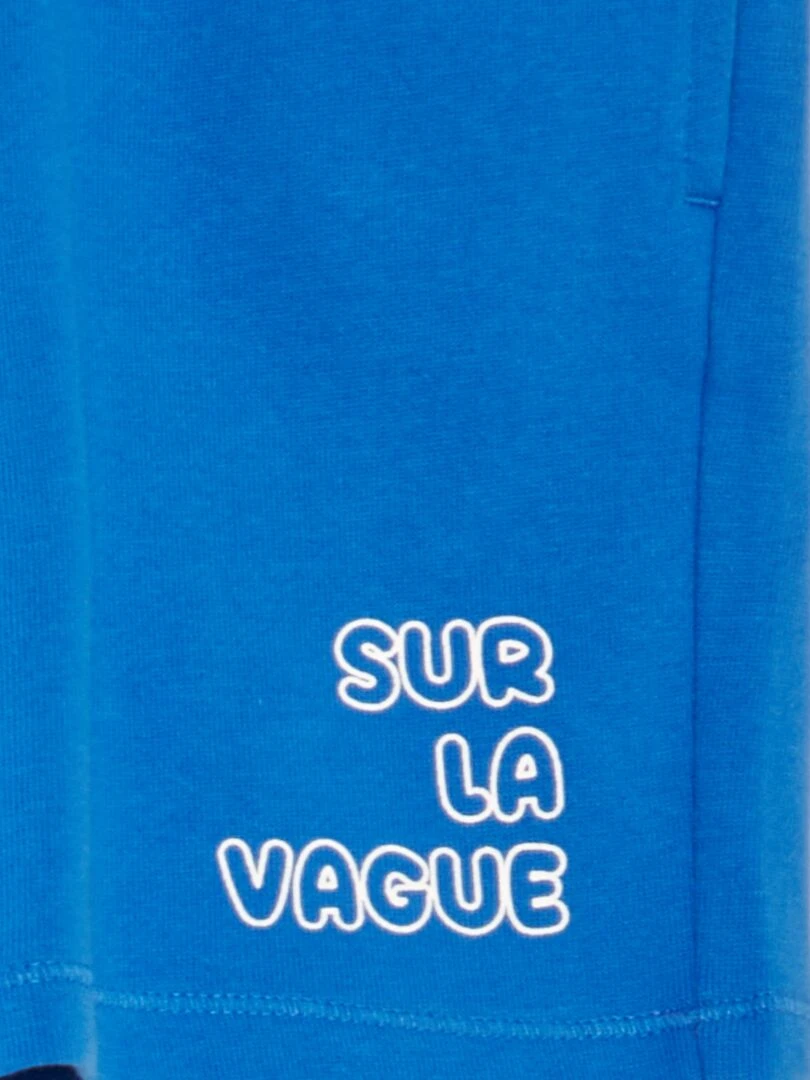Bermuda en french terry style surf   Bleu
