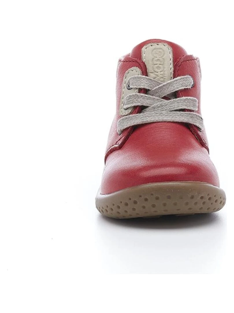 Bottillons Cuir Coboy   Rouge