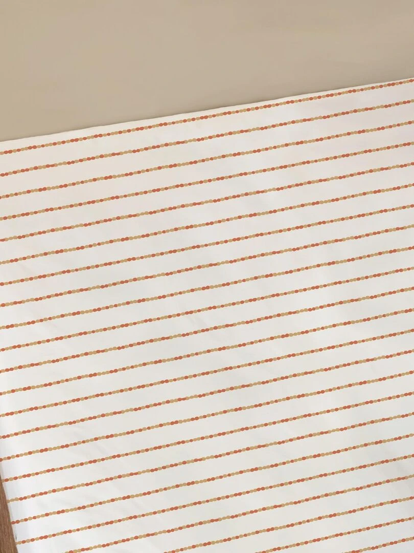 Drap housse imprimé 100% coton  DECO VEGETALE   Marron caramel
