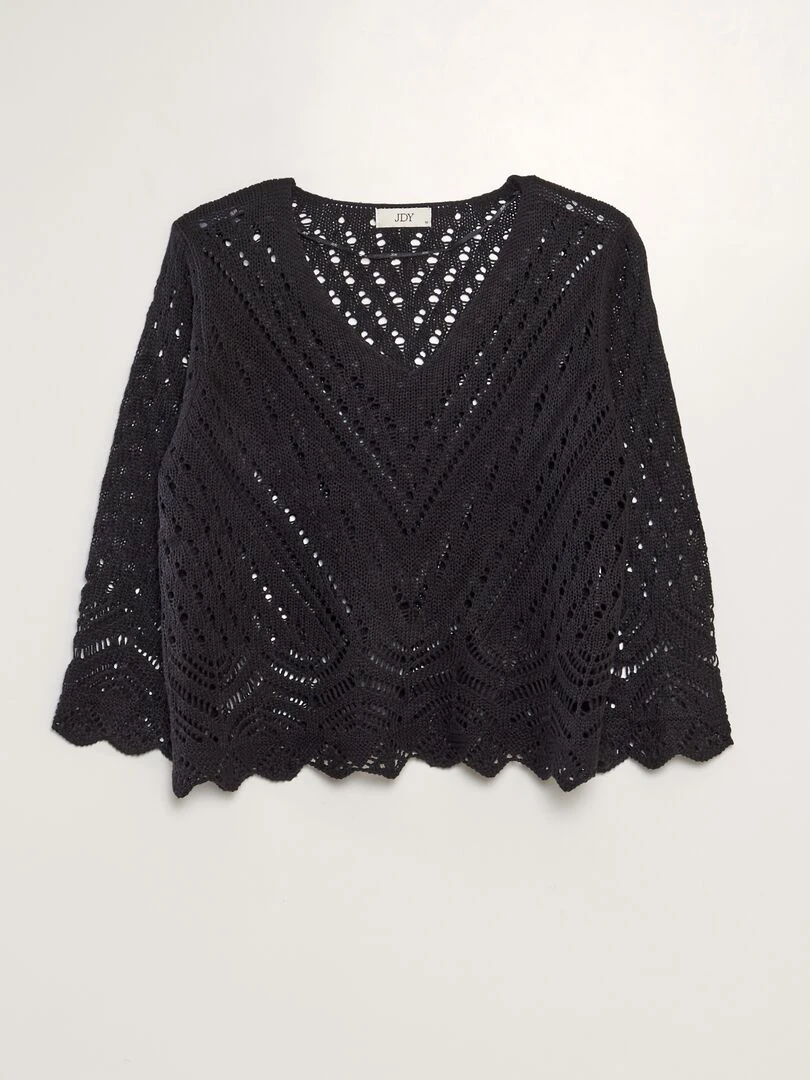 Pull en crochet 'JDY' noir