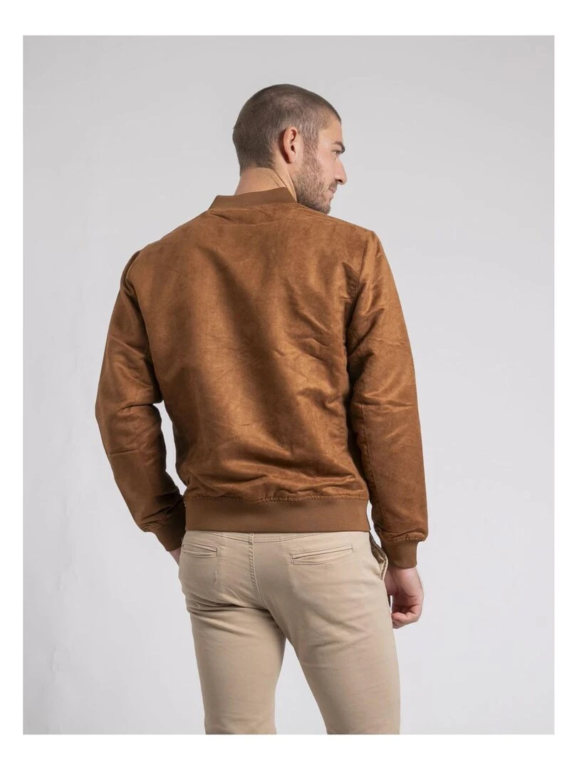 Blouson teddy suédine ZEGAN Marron