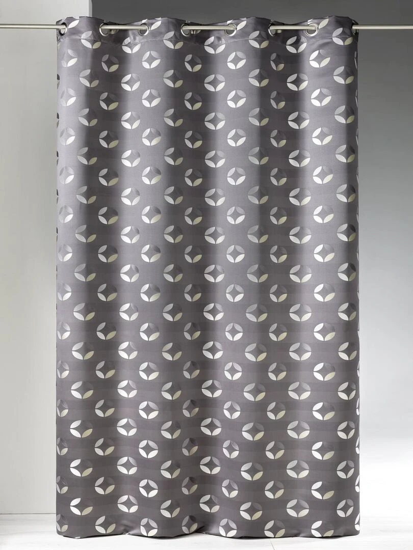 Rideau en jacquard à imprimés "rosace" Gris clair