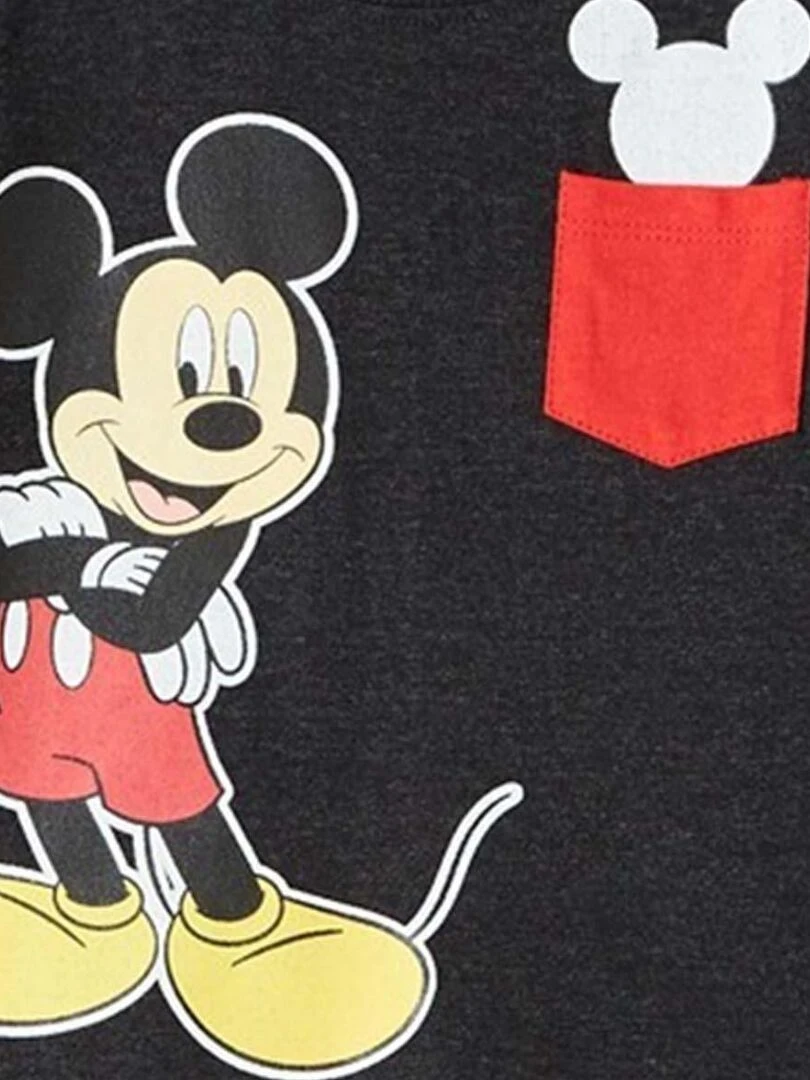 Disney   T shirt garçon imprimé Mickey en coton   Noir