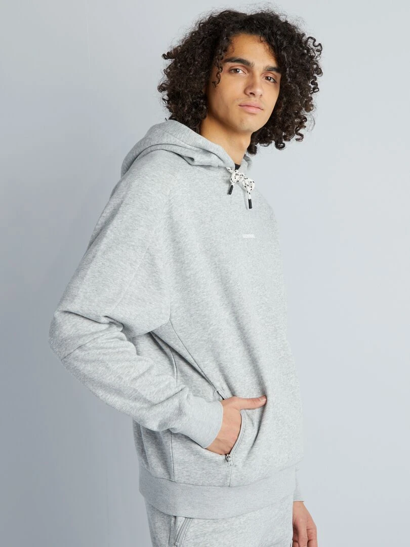 Sweat à capuche avec poches plaquées   Gris
