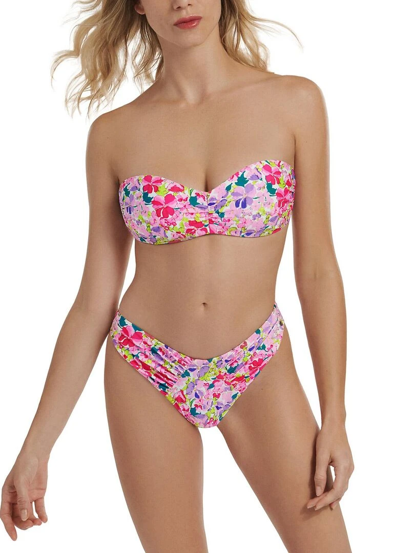 Bas maillot slip de bain échancré taille basse Napoli   Rose