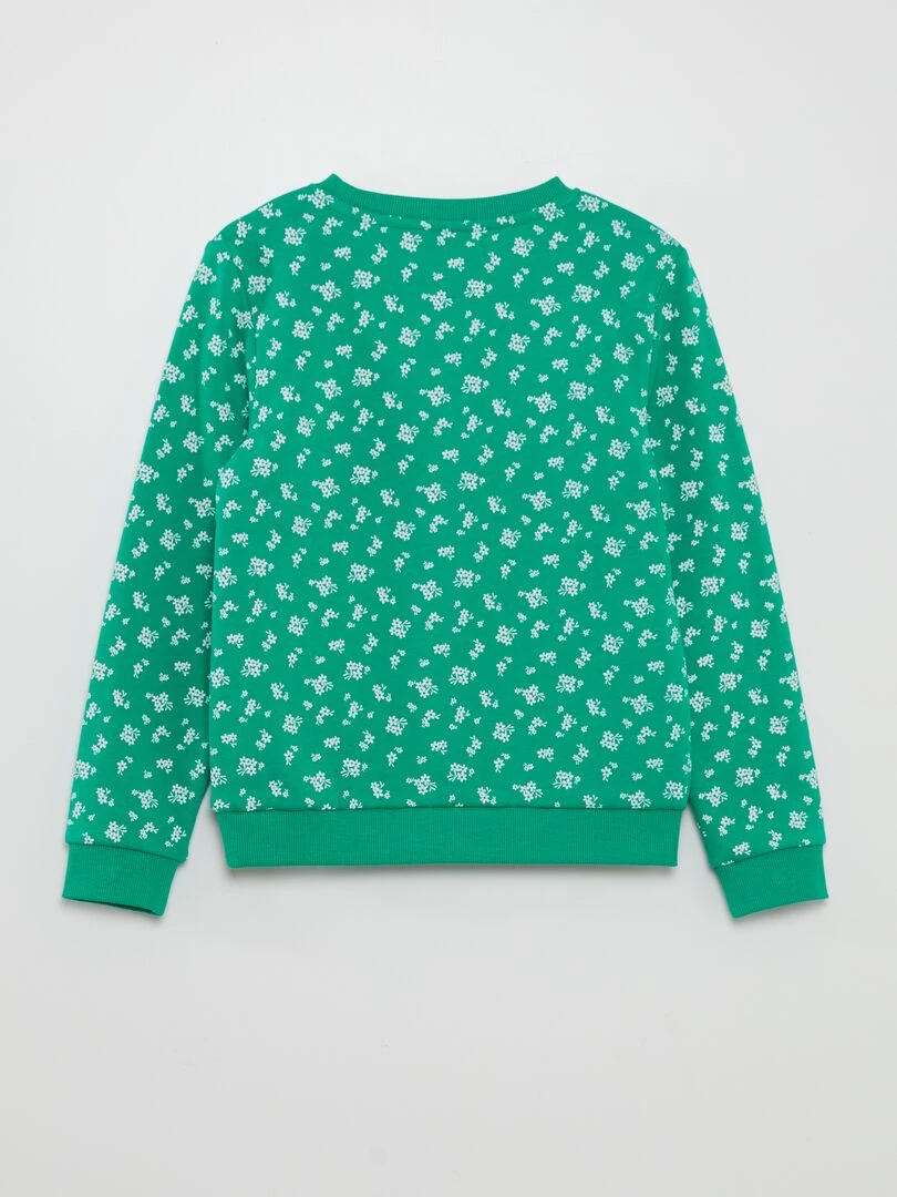 Sweat en molleton imprimé fantaisie   Vert