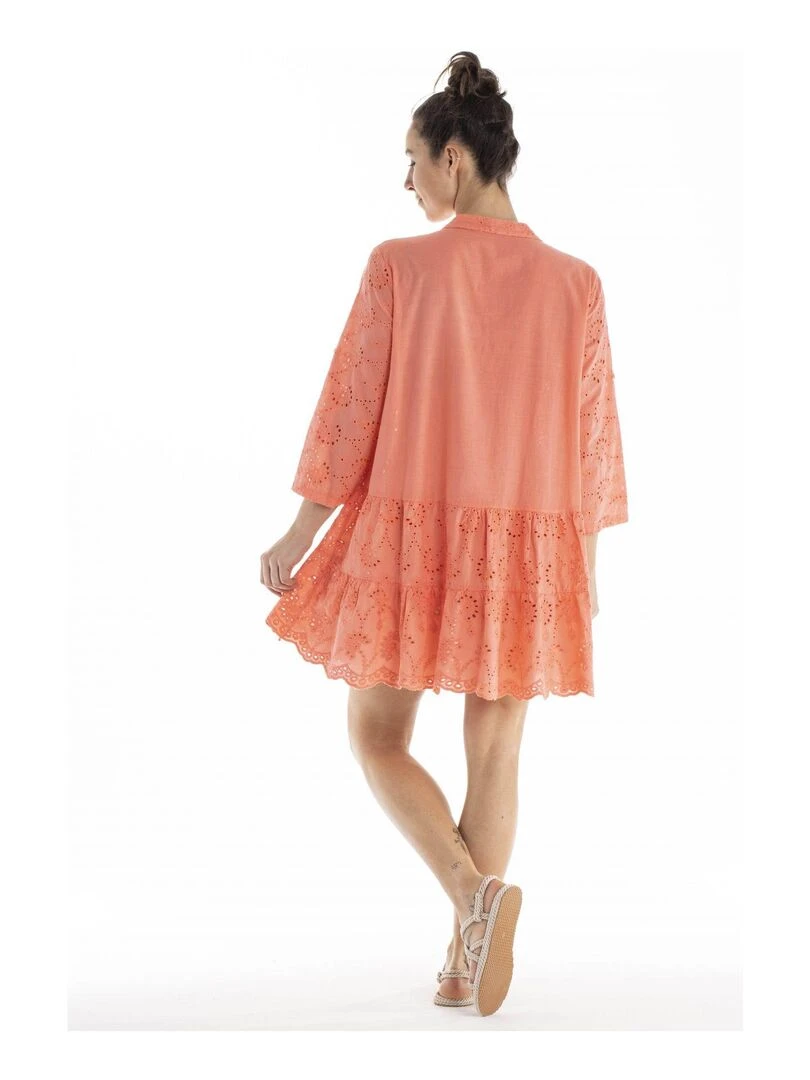 Robe mao RAISSA Gérard Pasquier Orange corail