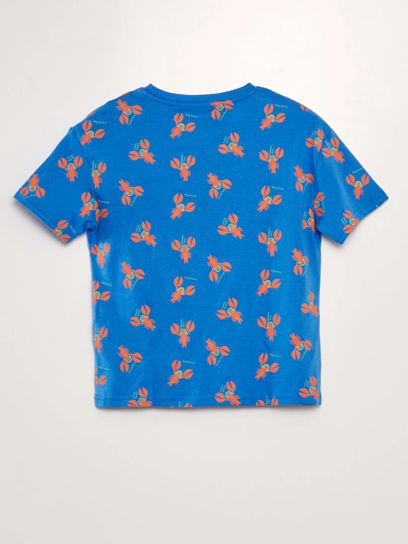 T shirt loose imprimé   Bleu