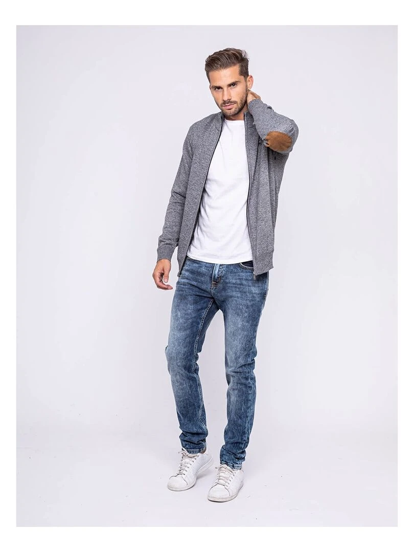 Gilet zippé col montant LAMATOL   Gris chiné