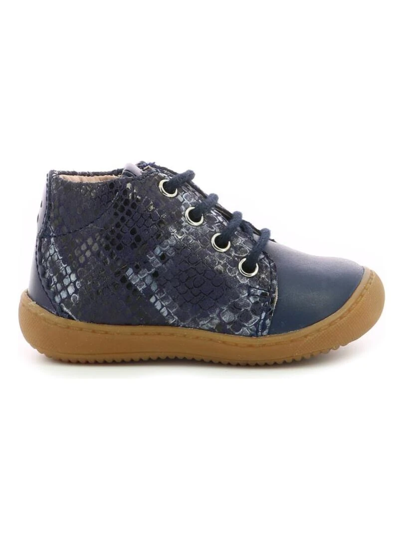 Bottillons Cuir Pastile Bleu marine