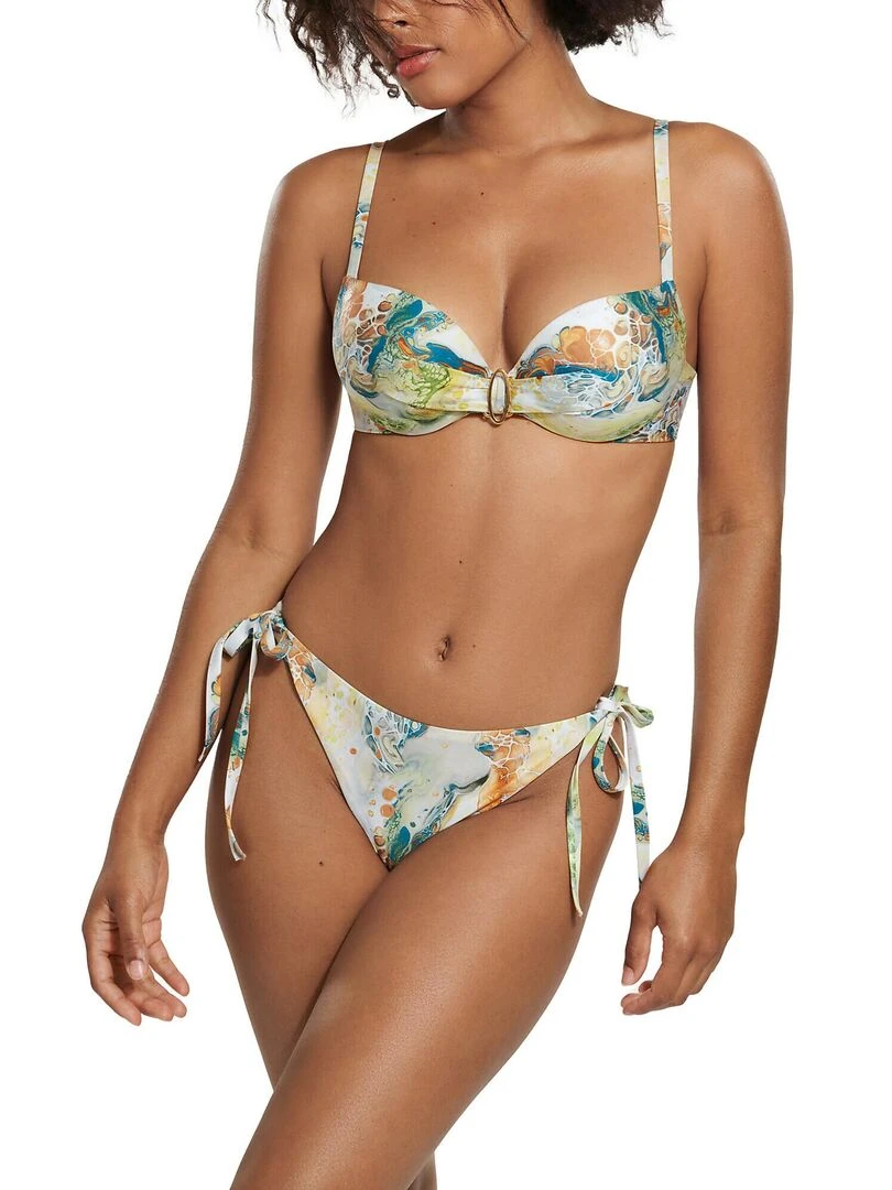 Bas maillot de bain brésilien taille basse à nouettes Indonesia   Vert