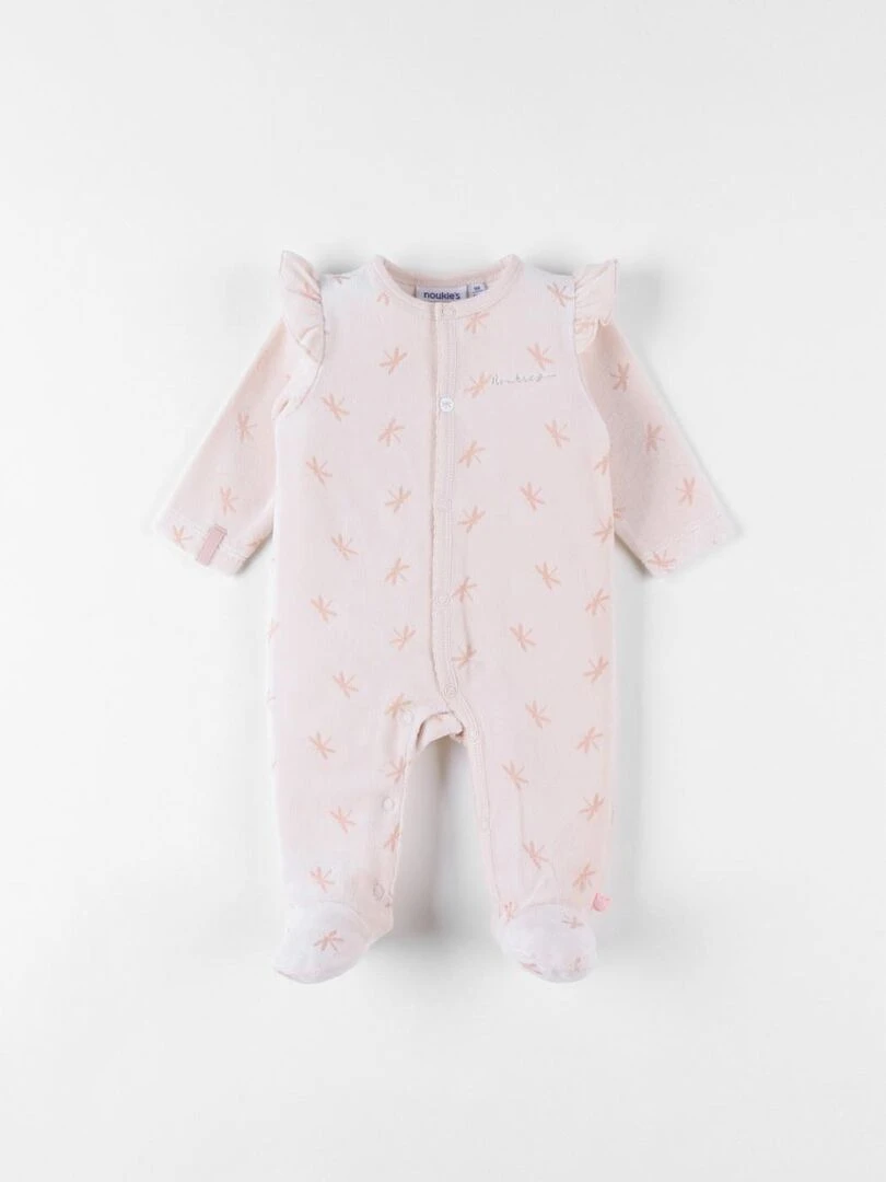 Pyjama 1 pièce imprimés libellules en velours clair Noukie's Rose