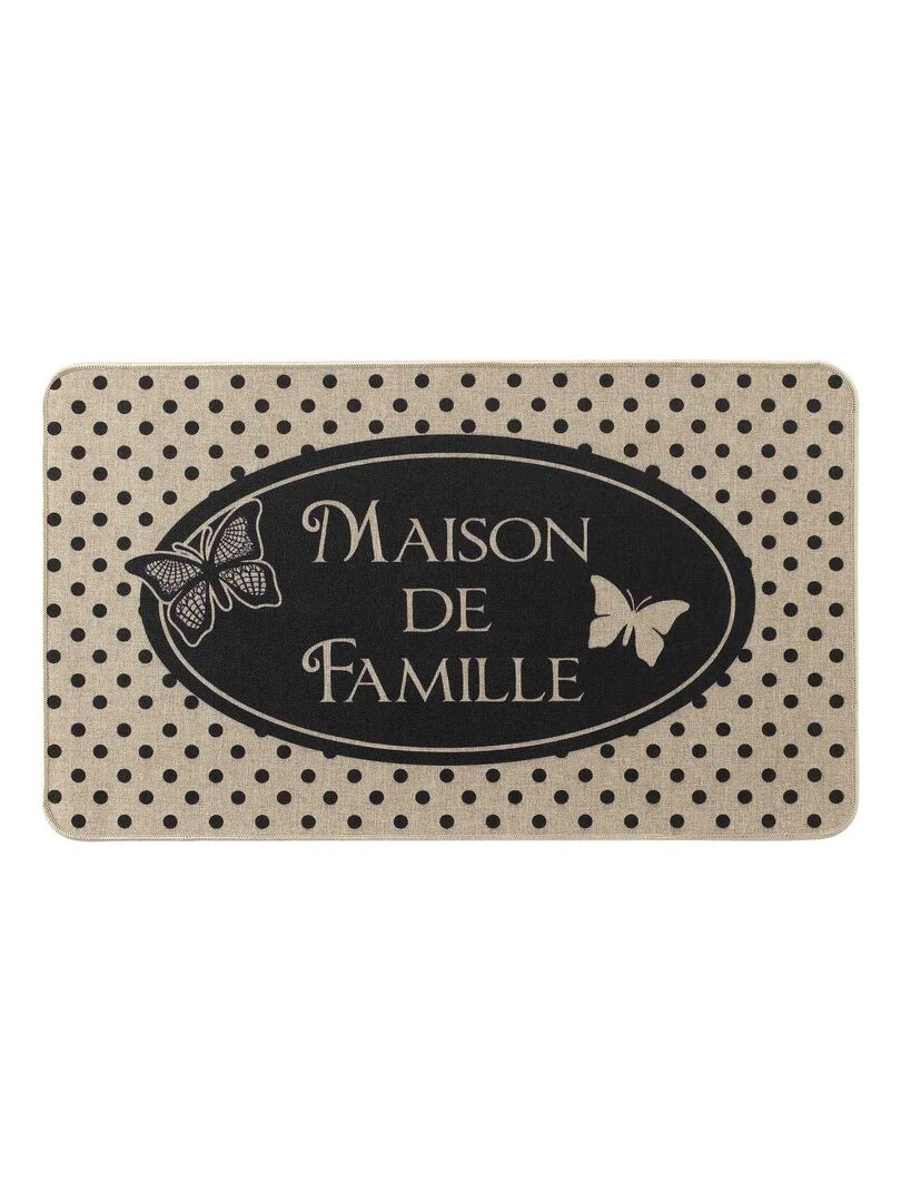 Tapis d'entree 45 x 75 cm Maison de famille Noir