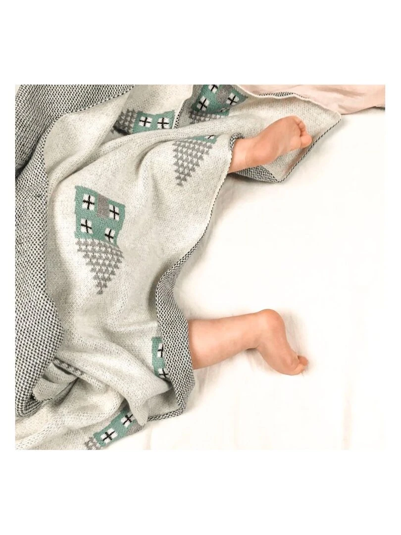 Couverture pour bébé   MAISONS   Ecru