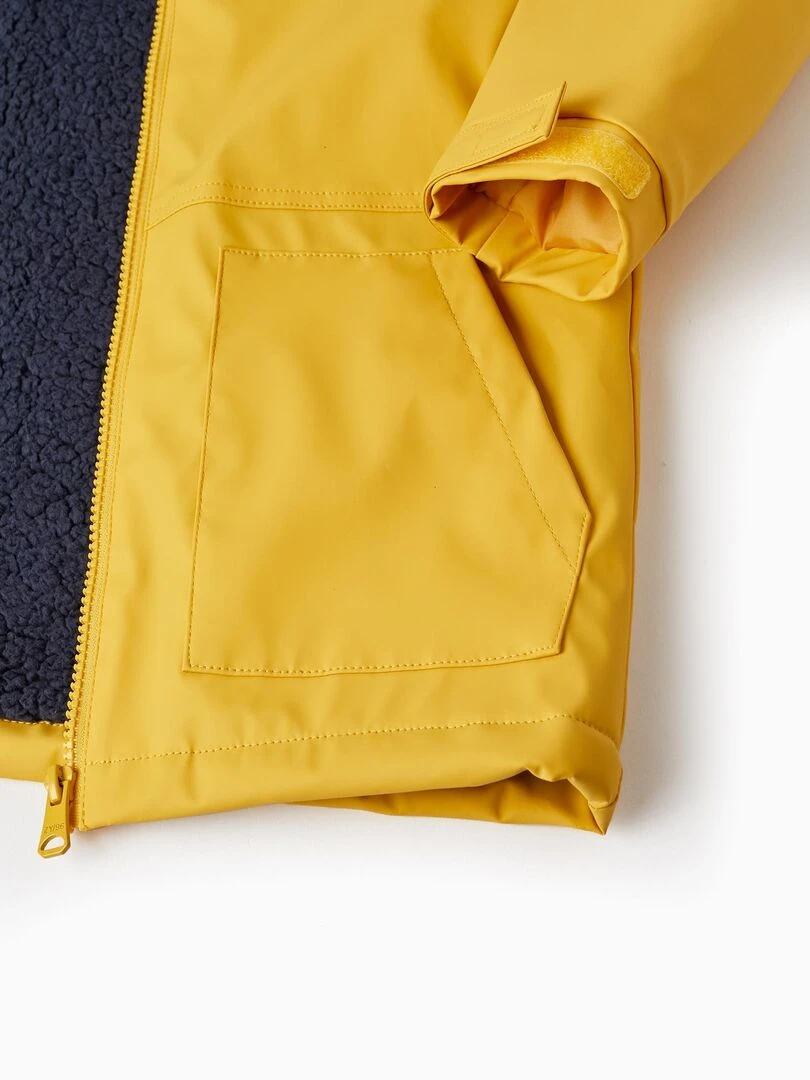 Parka en caoutchouc avec fourrure pour garçon  Skater's’ Dictionary   Jaune foncé