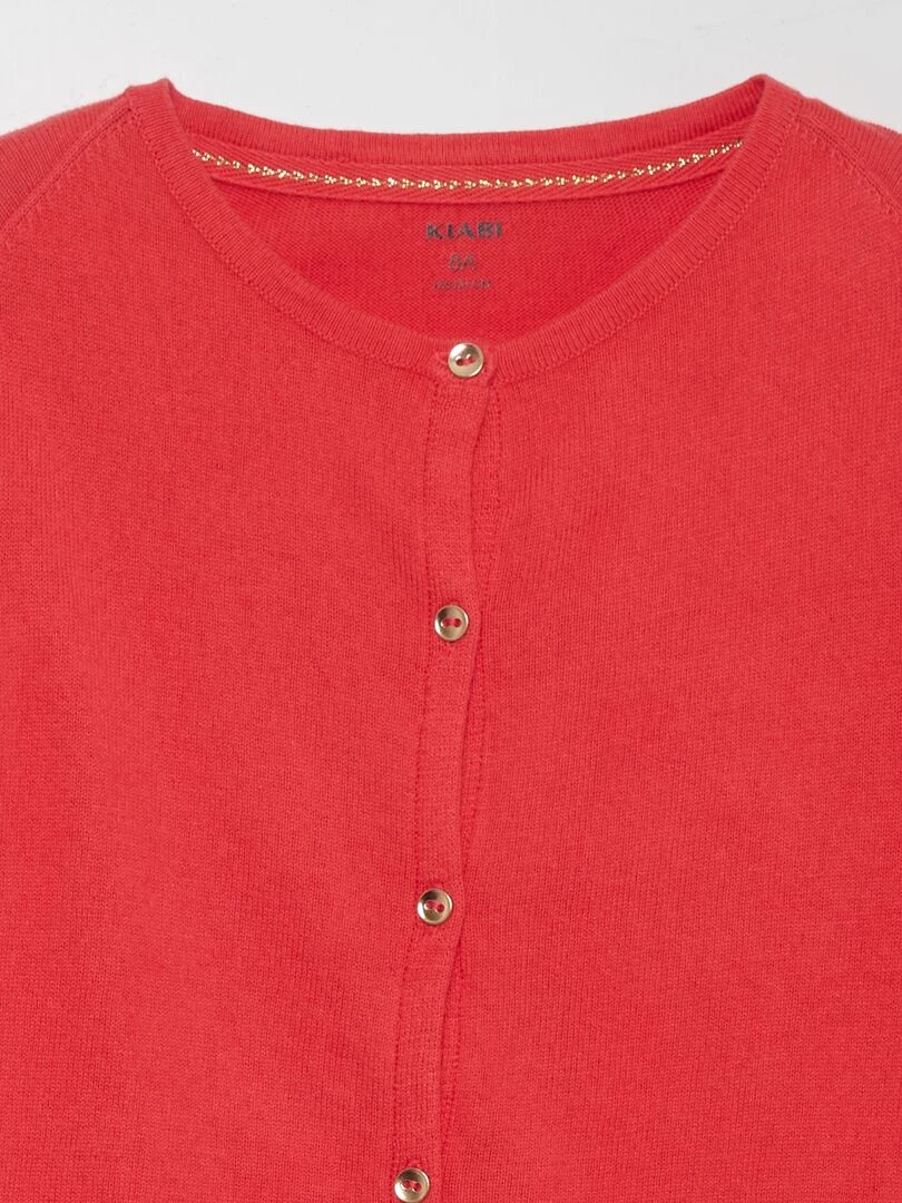 Gilet en maille fine   rose fuchsia