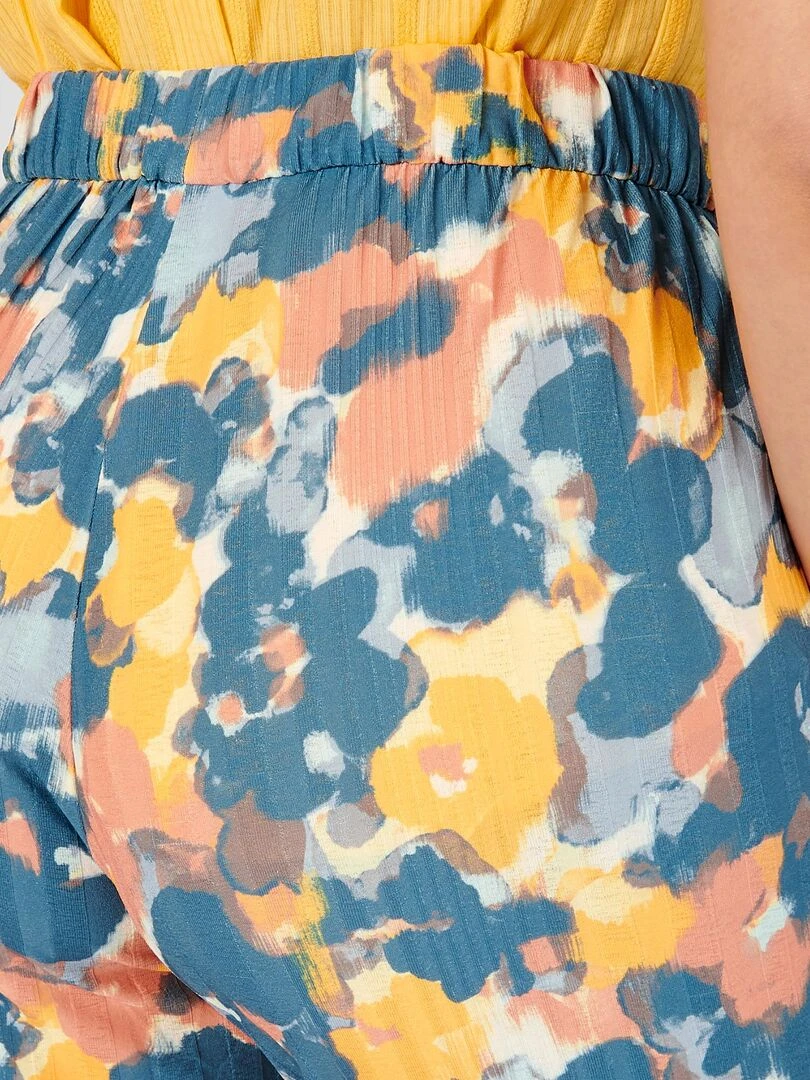 Pantalon imprimé maille côtelée   Damart   Bleu