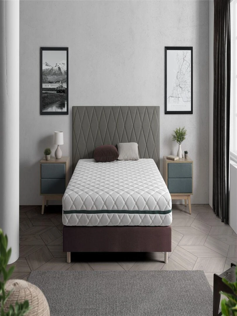 Matelas Déhoussable  EROS  Epaisseur 22 CM  Mousse Adaptative  Ergonomique.Soutien Equilibré   Blanc