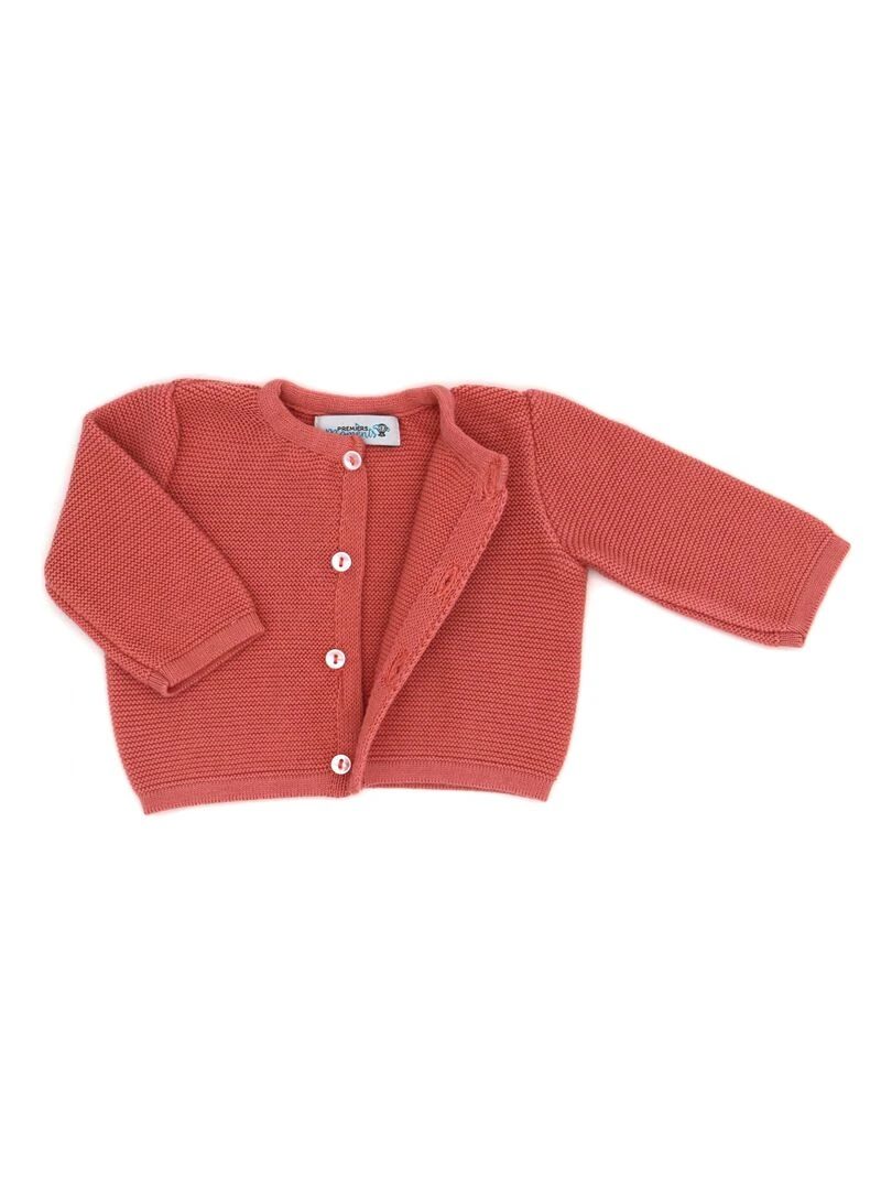 Ensemble tricoté   100% coton bio   1 à 3 mois   Rouge