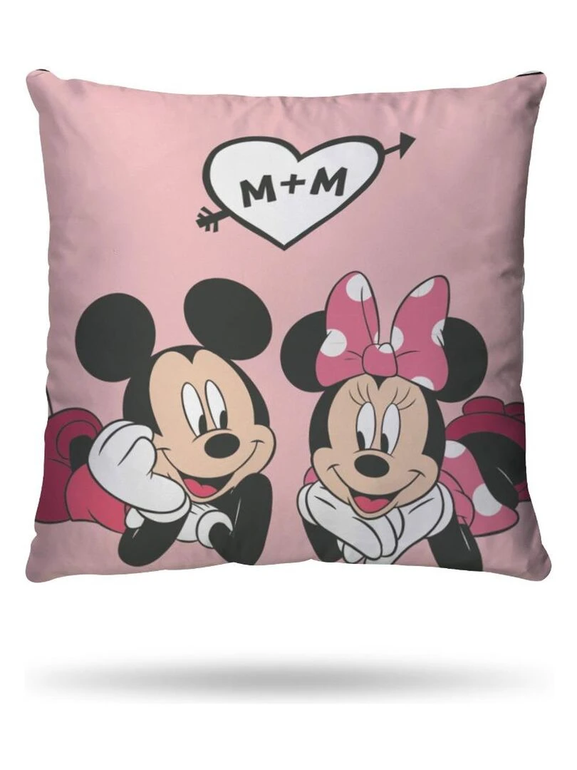 DISNEY   Housse de couette Mickey et Minnie 140x200 cm   100% Coton   Rose   Rose
