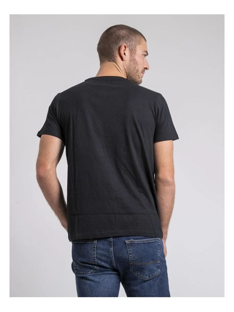 T shirt col rond pur coton JUSIX Noir