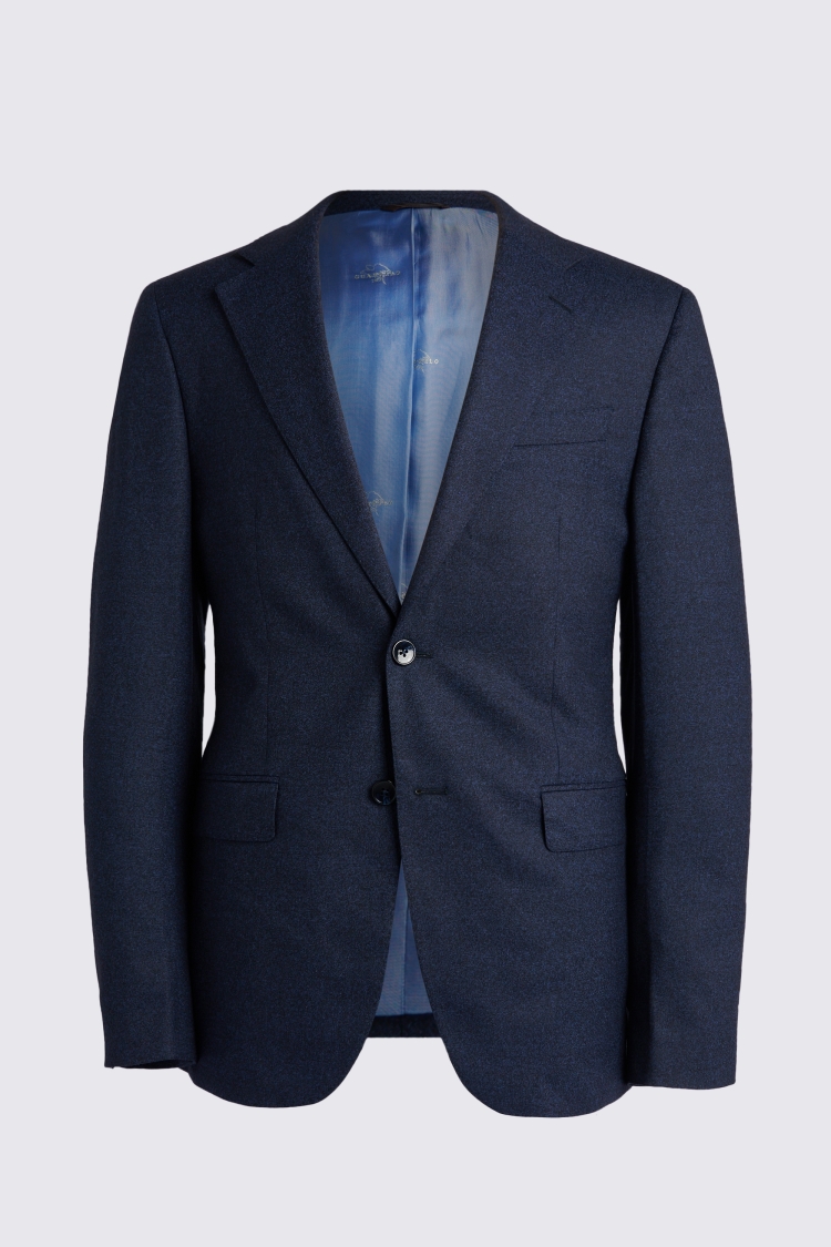 Italian Slim Fit Royal Blue Flannel Jacket   Buy Online at Moss