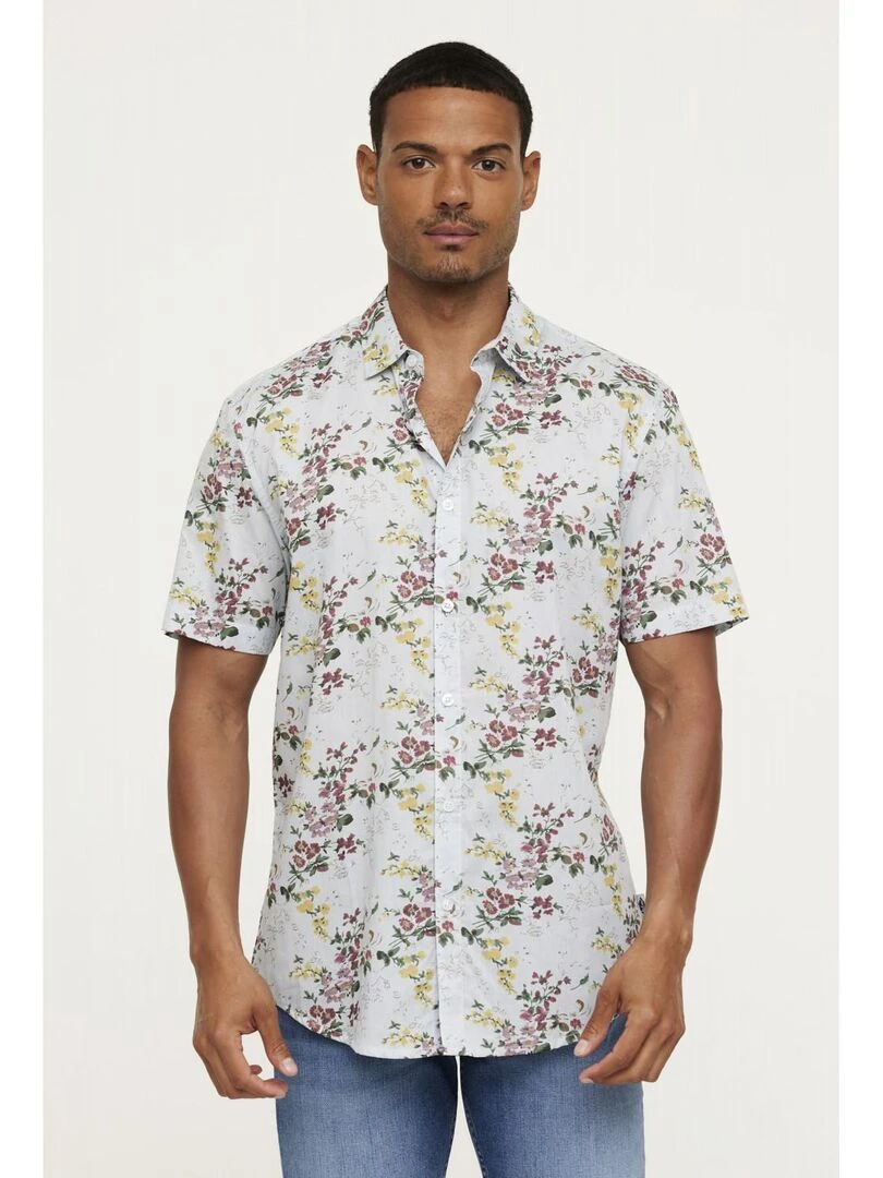 Lee Cooper Chemise manches courtes coton regular DAMOC Bleu gris
