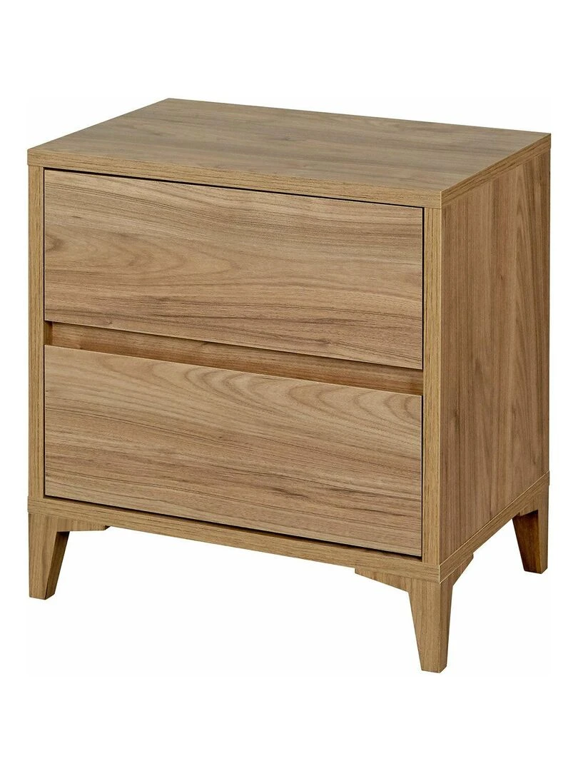 Chevet 2 tiroirs Kira AKITEN RETAIL Marron foncé