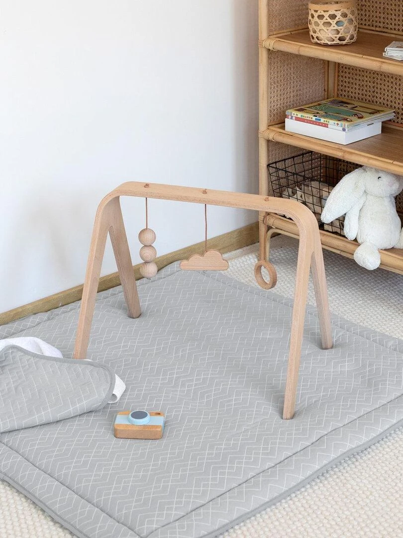 Bemini Tapis de parc et jeu Pady quilted jersey et jersey Gris