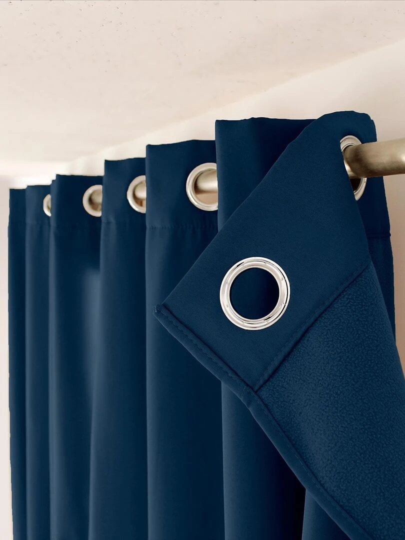 Rideau uni isolant et thermique   Bleu marine