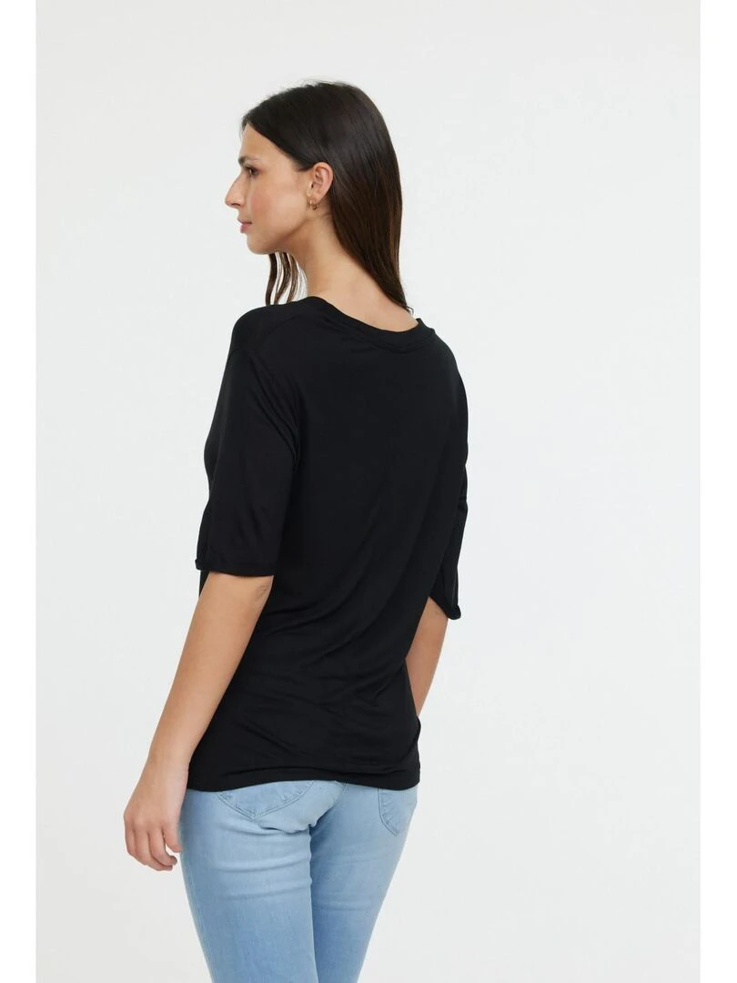 Lee Cooper   T Shirt manches courtes viscose regular ADOUNA M   Noir