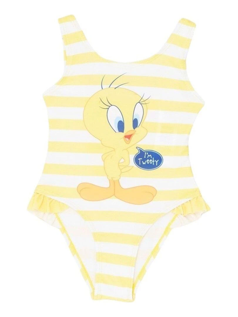 Looney Tunes Maillot De Bain fille imprimé Titi Jaune