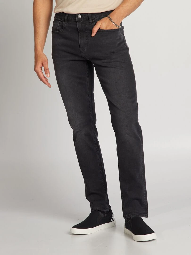 Jean slim L32 Noir délavé